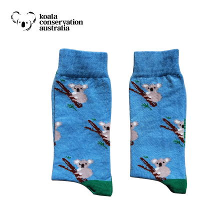 An Australian Made Cotton Sock, Featuring a Koala print. 